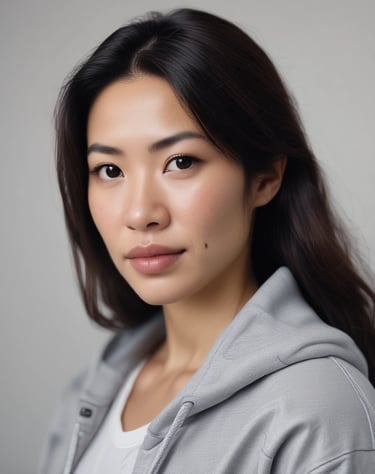 Foto de mulher cabelos pretos de 38 anos