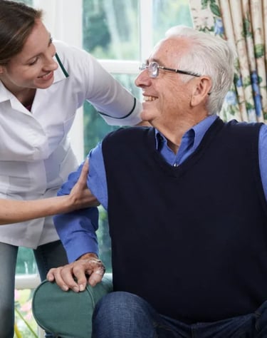 a nurse and a nurse in a living room