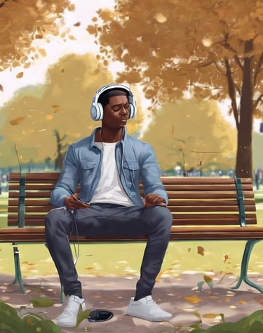 a man sitting and meditate used therapy music