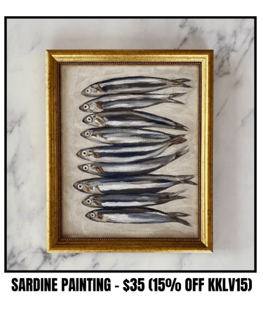 SARDINES Art Print - Unframed Oil Painting Print - Oil Painting Still Life - Sardine Oil Painting - 