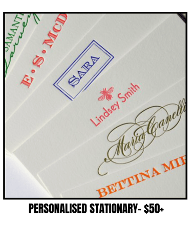 Personalised Script Letterpress Flat Notecards - Correspondence Cards, gifts for in-laws