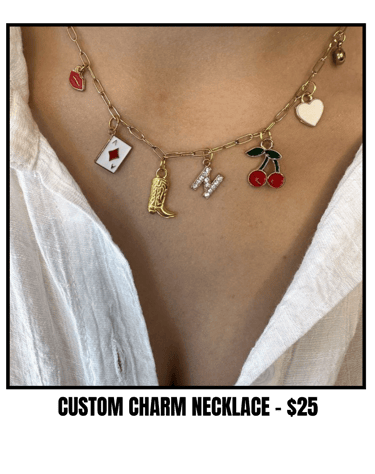 Custom Gold Charm Necklace, Pick your charms, gold filled paperclip chain