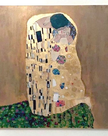 Volgens Gustav Klimt, De kus