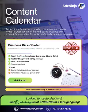 Content Calendar which is Perfect for solo founders, growing business & brands.