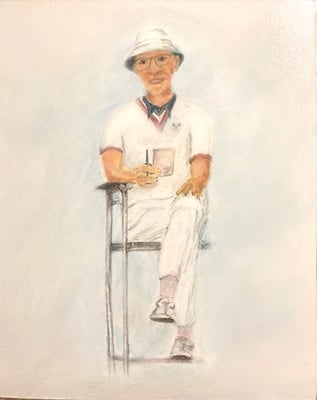 Bill Stoner. (Tennis  coach)   50.8 x 40.64 cm.   Acrylic on canvas 