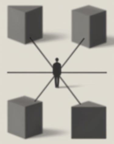 Philosophical architectural diagram showing the connection between human and space, minimalist charcoal and sand palette #F9F7F2 #333333