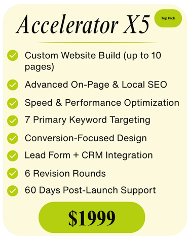 Accelerator X5 Innovaytix SEO and web design package