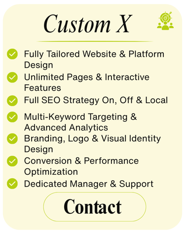 Custom X tailored web design and SEO solution