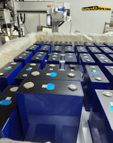 a box of LiFePO4 prismatic battery cells