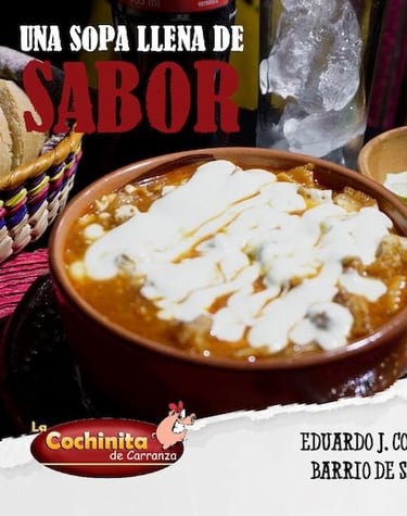 Imagen promocional de sopa azteca
