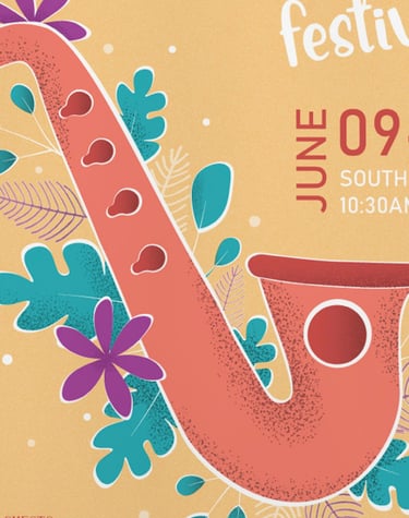 Graphic design services of a poster for Jazz festival