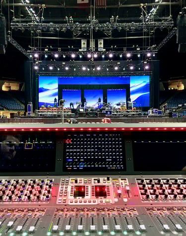 Live Event Production for an arena show in Ontario near Toronto running an Avid S6L Audio console.
