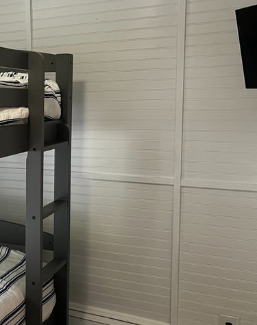 second bedroom bunk beds lakeside lake views southern michigan vrbo airbnb dock short term rental