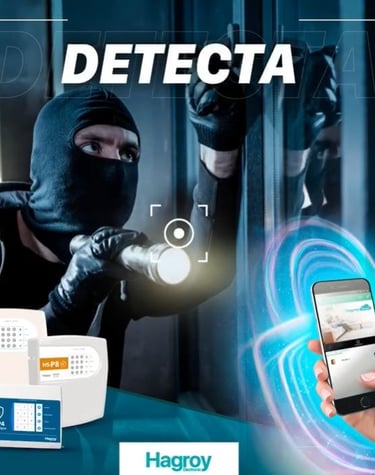 Equipo de seguridad realizando instalación de sistema de alarma profesional