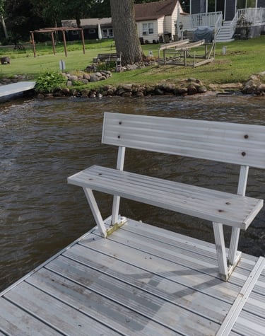 dock bench relax swimming lakeside lake views southern michigan vrbo airbnb dock short term rental