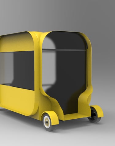 Bapsule : Compact metal pop-up shop with food prep area