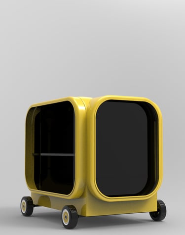 Bapsule : Compact metal pop-up shop with food prep area