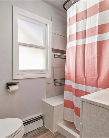 loaded bathroom lakeside lake views southern michigan vrbo airbnb dock short term rental