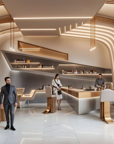 a luxury cafe bar in Toronto great material