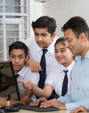 Student Learning Computer at Smart Village Computer Hub