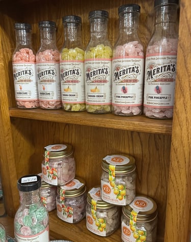 Southern Style Hard Candy in different flavours like pineapple, banana cream and lemon.