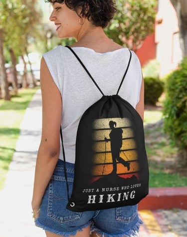 Nurse Hiker Drawstring Bag