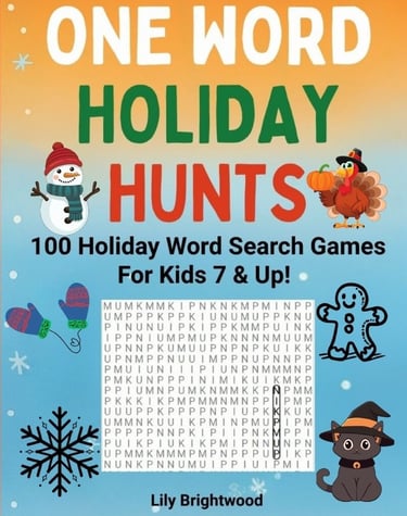 a one word search search for kids's holiday season
