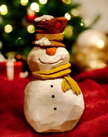 carved snowman J. Smith