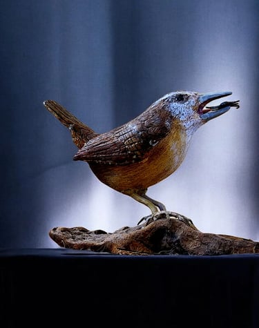 Bird carved by Jeffrey Rain