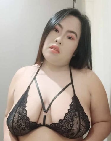 Lady wearing sexy underwear and bra with bikini area covered by a cloud