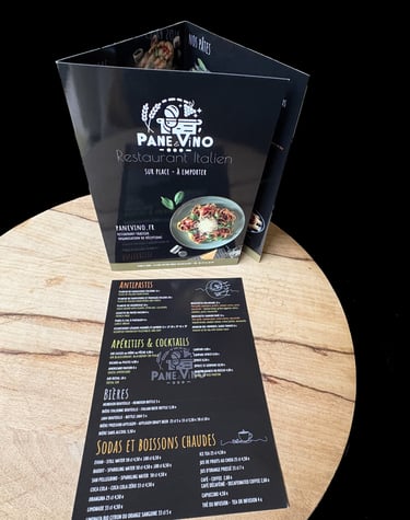 cartes menus boissons pane-vino clichy