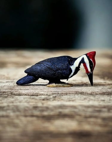 Woodpecker carved by Jeffrey Rain
