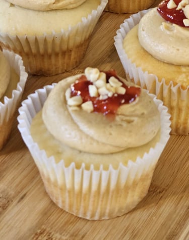 Enjoy our Peanut Butter and Jelly Cupcake