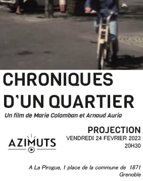 Carton invitation projection chroniques d'une avenue Abbaye Grenoble