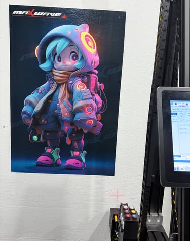 Impressão digital em parede de quarto infantil com design colorido