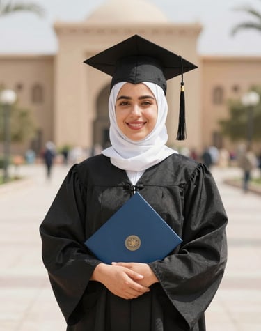 A confident university student studying in a cozy dorm room, symbolizing the leap to higher education.