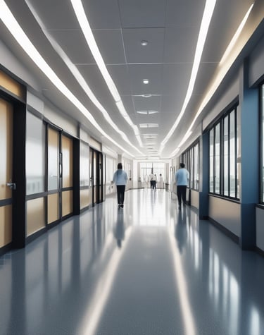 Healthcare professionals collaborating in a modern clinic setting.