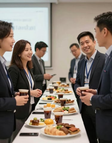 Cozy Salon Libertador arranged for an intimate gathering with modern décor