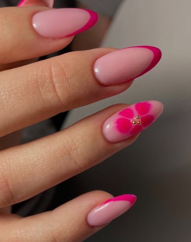 Gėlių temos manikiūras