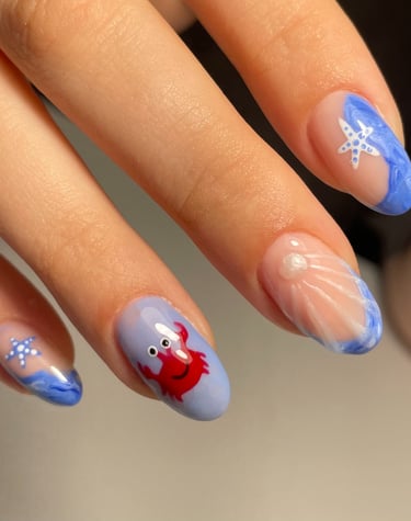 Undinėlės tematikos dizainas ir manikiūras