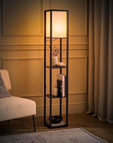Black Wooden Floor Lamp