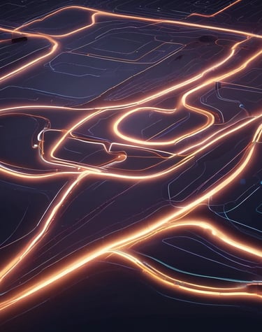 Abstract tech visualization representing accelerated business operations.