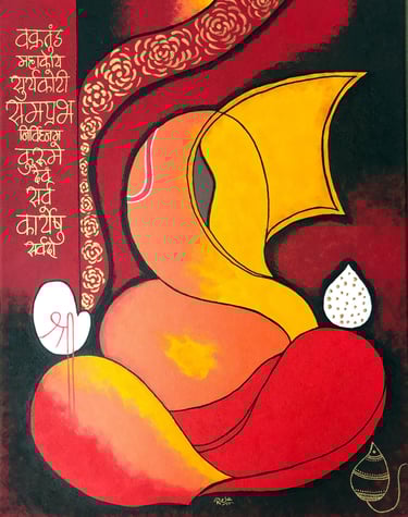 Ganesha Painting By Richa Rashmi- Richa Gallery