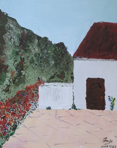 Réf : PAY220711. La terrasse. 24x33cm. 80€