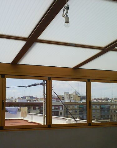 Techo deslizante y Plegables en Veranda atico.