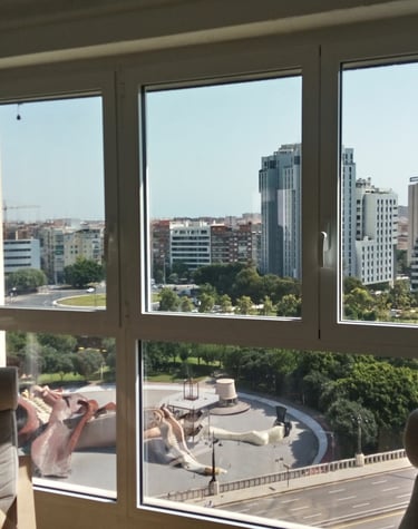 Ventanas y fijo con vistas al parque.