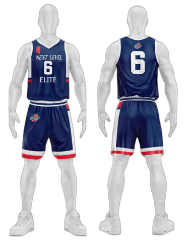 a male basketball player's uniform with the number six on it