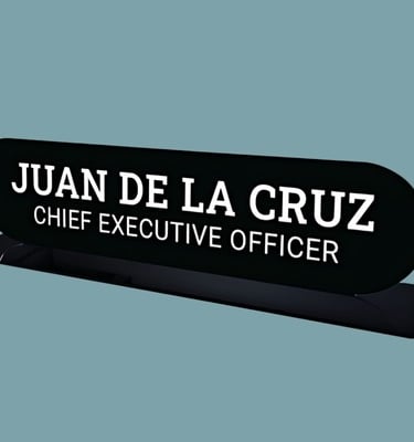 Black Desk Name Plate with Juan Dela Cruz