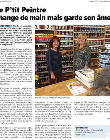 Le P'tit Peintre change de main. Gland Cité 2016.