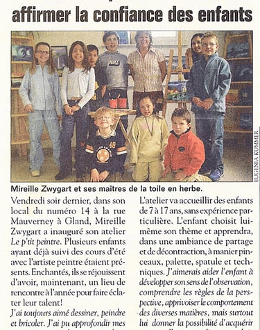 Un atelier de peinture destiné à affirmer la confiance des enfants, Mireille Desroches